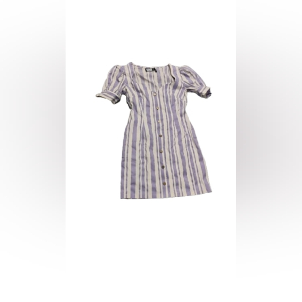 Reclaimed Vintage Women's Sweetheart Striped Purple Button Front Dress US 6